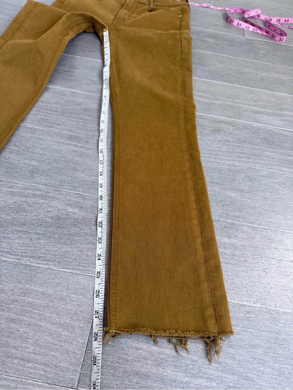 MOTHER Mid Rise Dazzler Ankle Fray Tapenade Brown Olive Jeans 27 NWOT - Picture 15 of 16